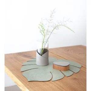 Neu 🛒 Lind DNA Monstera Leaf Hippo Tischset – 4er Set – 4er Set – Größe L: 42×35 Cm – Olive Green 💯 10