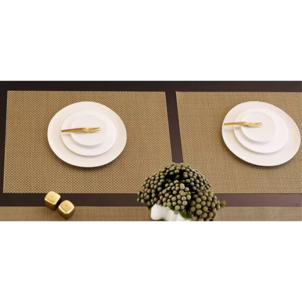 Aktion 😀 Chilewich Basketweave Platzset 4er-Set – 4 Stück à 36×48 Cm – Bark 🥰 5