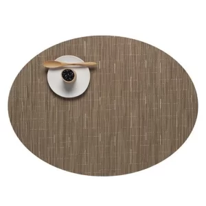 Brandneu 🧨 Chilewich Bamboo Oval Platzset 4er-Set – 4 Stück à 36×49 Cm – Grey Flannel ❤️ 10
